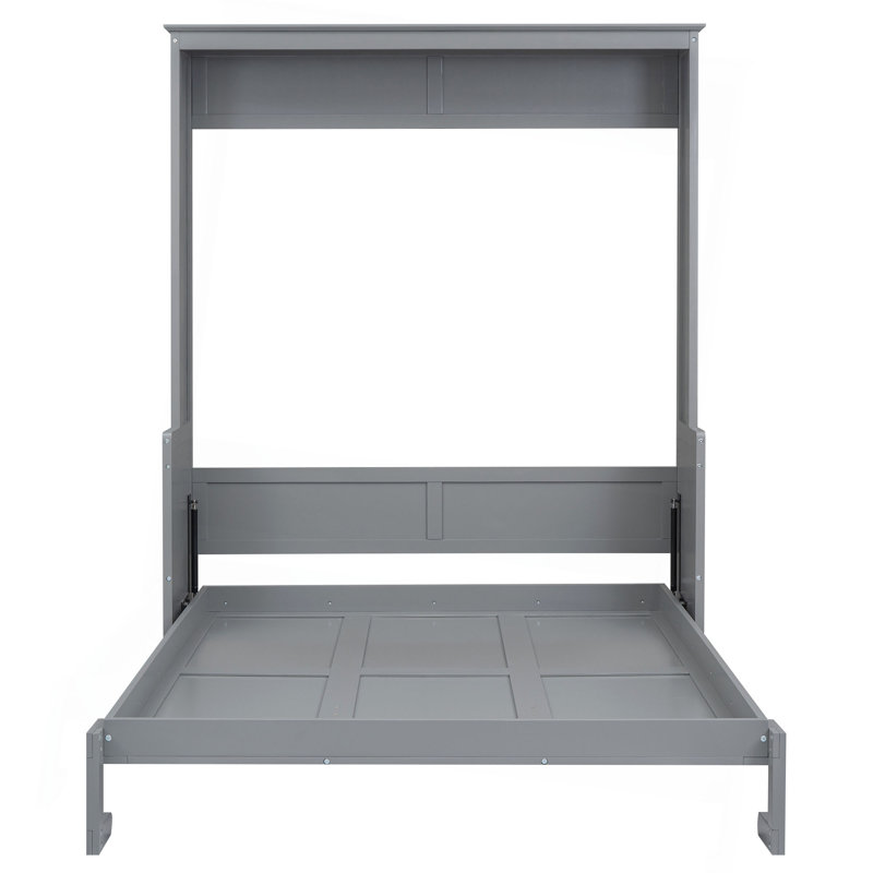 Grand lit escamotable avec tablette, Gris