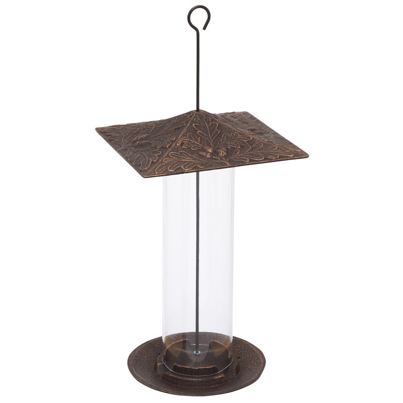 Mangeoire d'oiseaux Oakleaf Tube, Bronze huilé