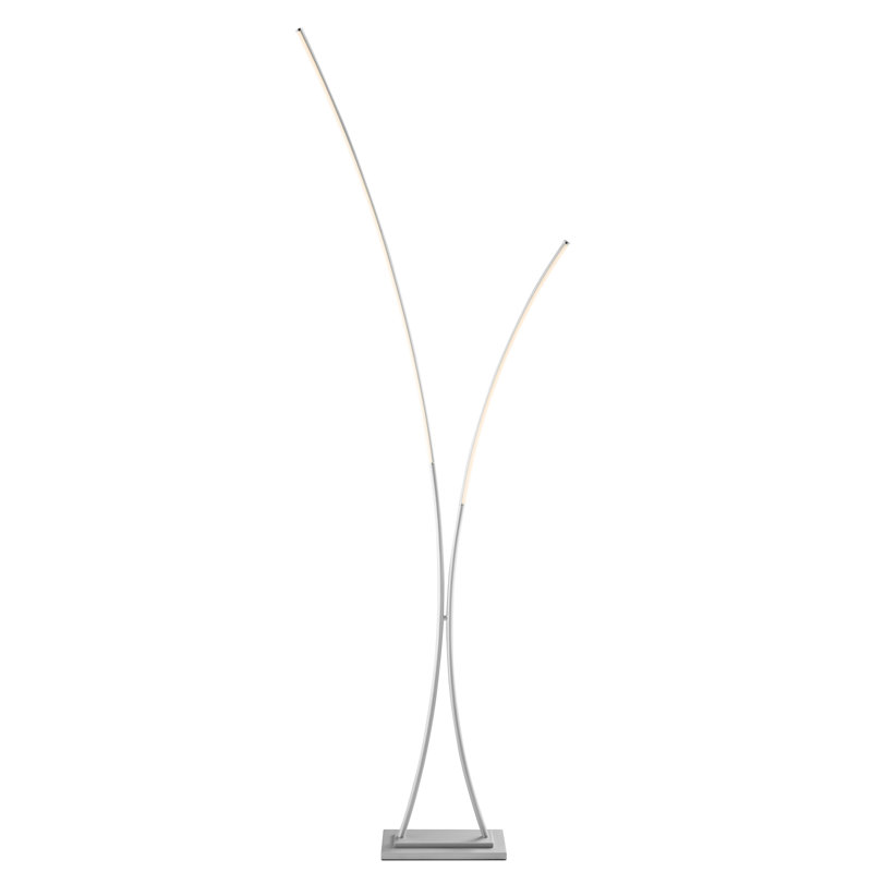 Lampe sur pied arquée 85 po Bilbey, Argent