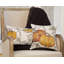  Coussin rustique brodé Crewel