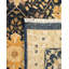 Tapis bleu marine en laine noué à la main de conception unique 8 pi x 10 pi Ohlone