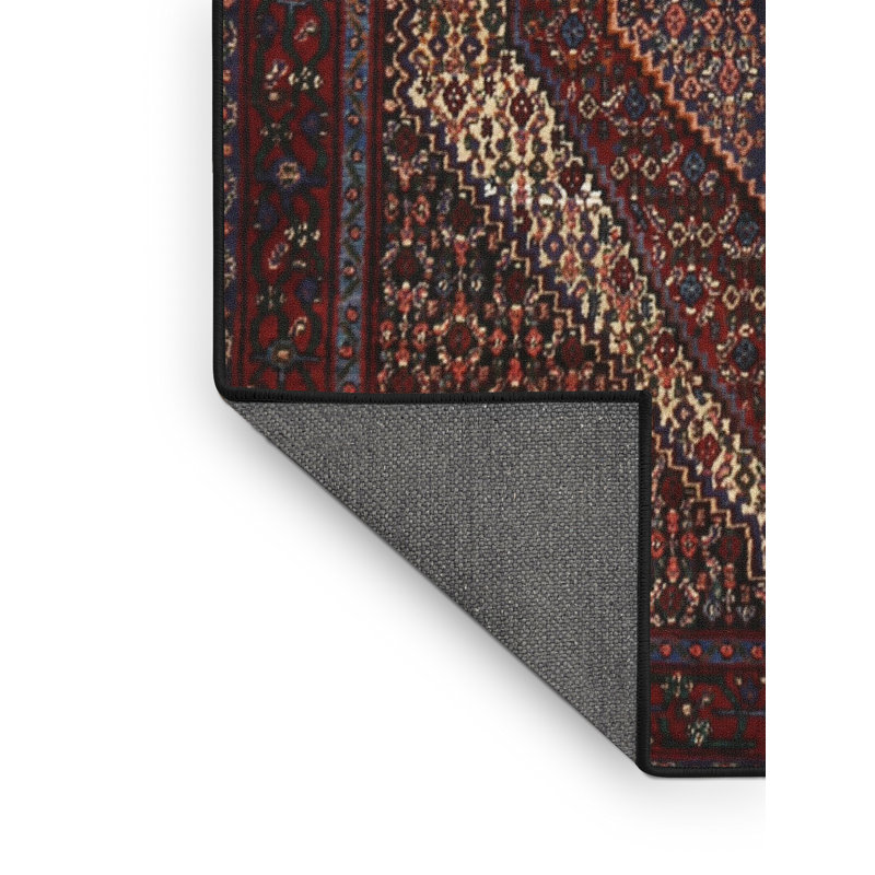 Tapis brun/bleu/crème traditionnel Algodones, Rectangle 4 pi x 6 pi