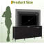 Meuble télé 63 po avec 9 tiroirs en tissu, plateau en bois et console média en métal, profondeur de 27 po-721009902