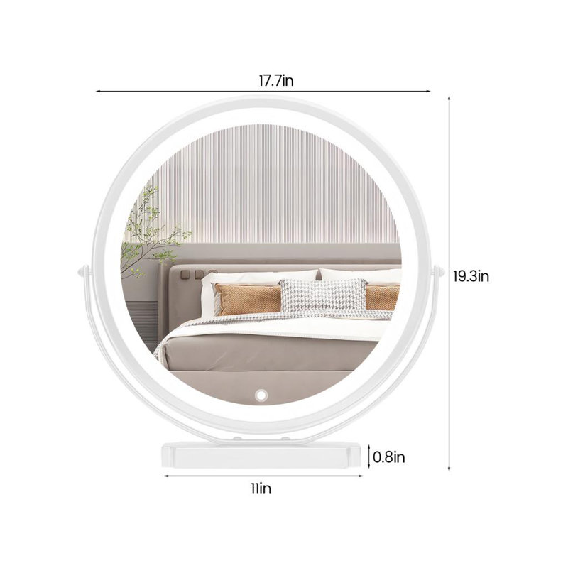 Miroir de maquillage avec lumière réglable