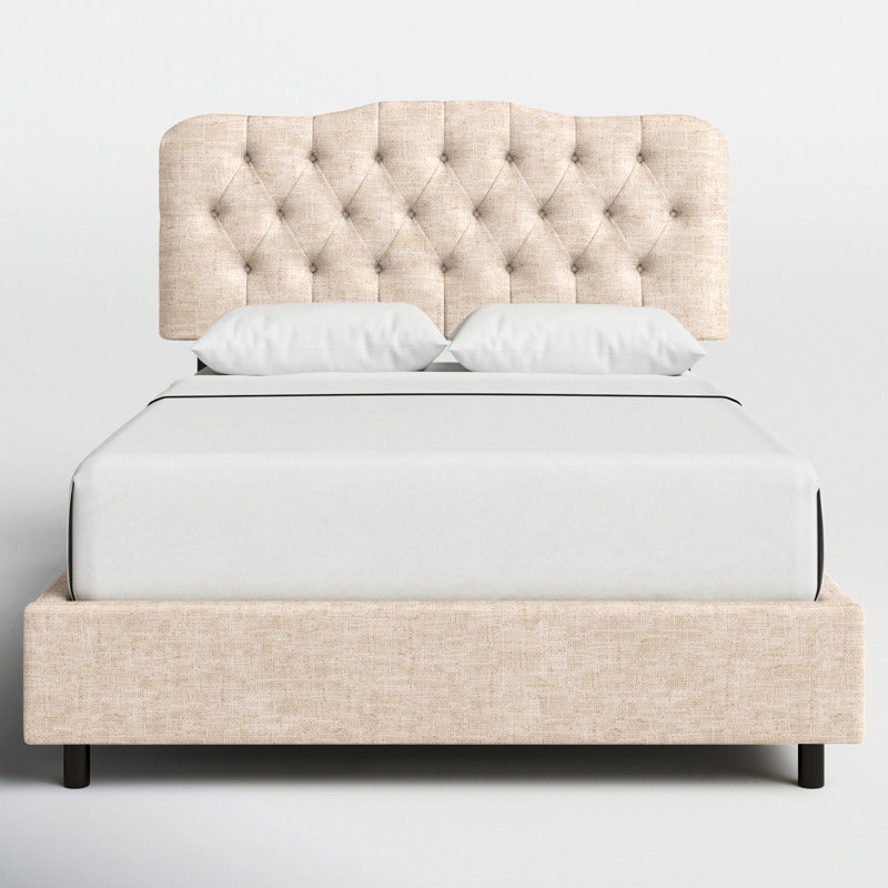 Rodan Upholstered Standard Bed, Queen, Classic Talc Linen