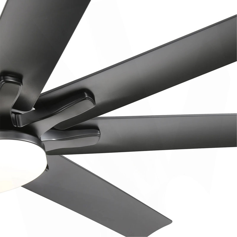 Ventilateur de plafond moderne de 66 pouces avec lumière à DEL à intensité variable et 8 pales ABS, moteur à courant continu réversible, télécommande, noir, pour le bureau à domicile