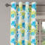 Rideau décoratif à œillets à motif floral à 2 panneaux East Urban Home, 50 po, bleu vert blanc-106370645