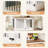 NEBZHASK Large Dog Crate Kennel Furniture with Storage Shelves for 1 Medium Dogs Indoor, White-2031212498
