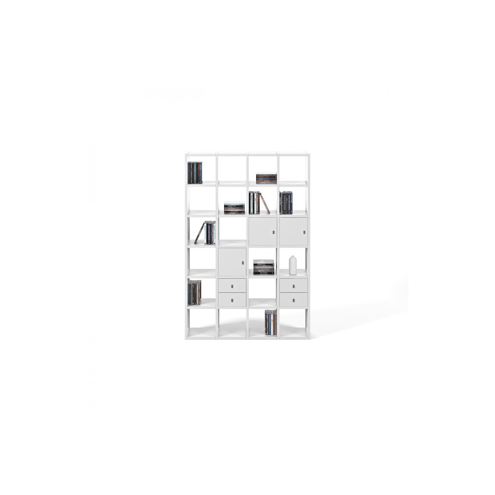 Araeya Wide Bookcase, Pure White