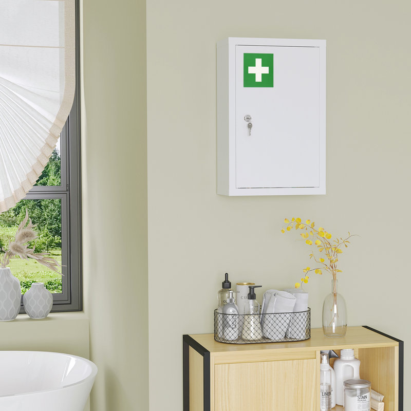 Rangement pour salle de bain Mekensie, Blanc, L 11,75 po x P 5,5 po x H 18 po