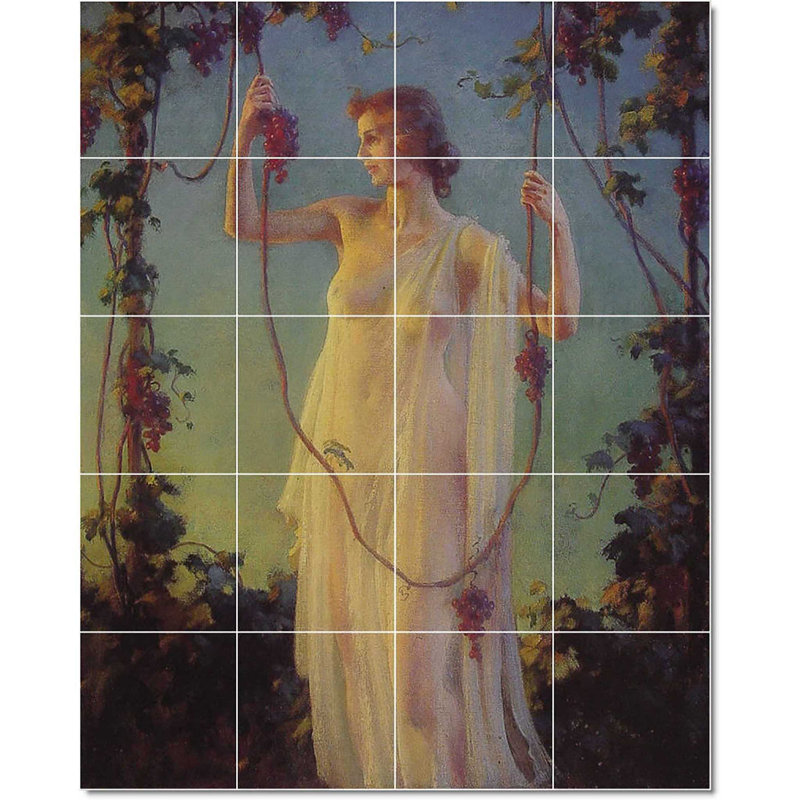 Carreau de céramique décorative 24 po x 30 po 6 po x 6 po, Charles Courtney Curran, femme W22270