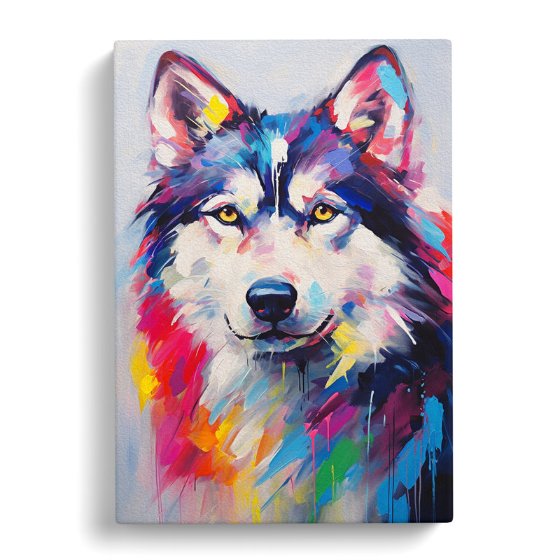 Husky Gestural No.2 - Single Picture Frame Print, 50cm H x 35cm W x 3cm D
