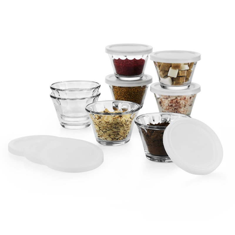 Plats de cuisson pour petits gâteaux 8 pièces avec couvercles Libbey Baker's Basics
