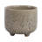 Ceramic Stoneware Planter With Raised Botanical Texture And Footed Base - Modern Decorative Garden Accent