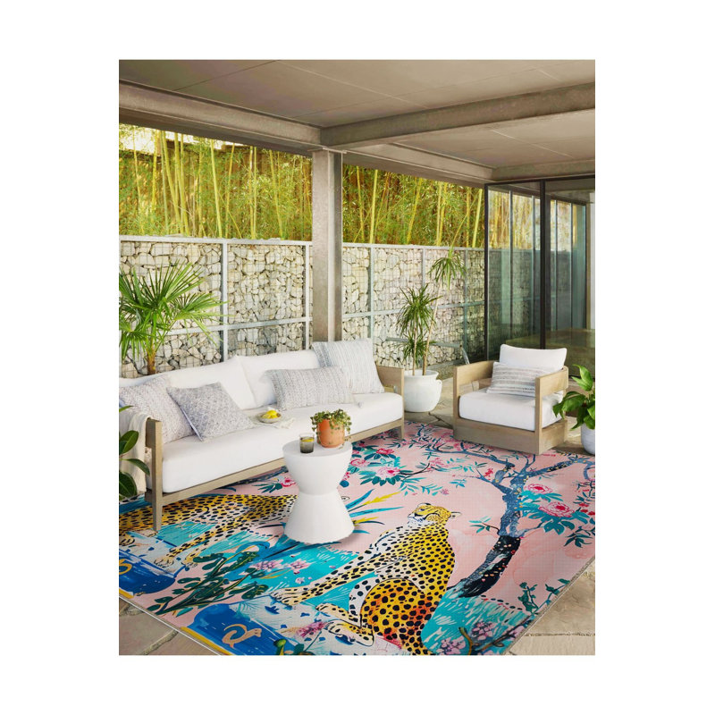 Tapis rose lavable à la machine Paris, Sous-tapis rectangulaire de 3 pi 3 po x 4 pi 11 po