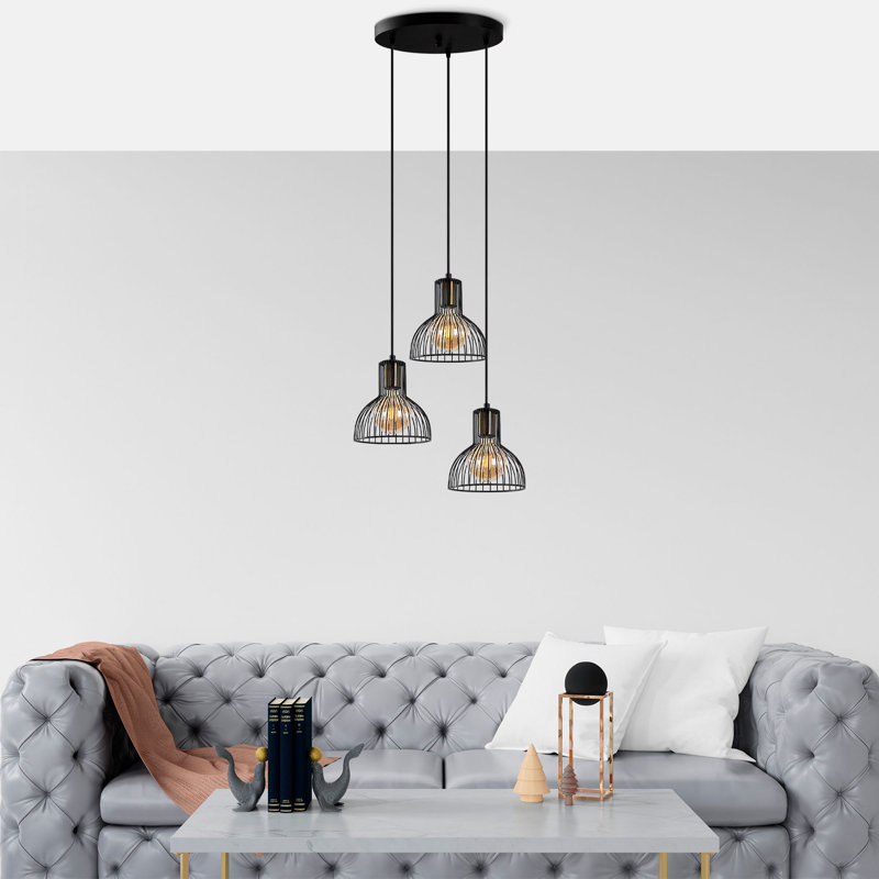 Luminaire suspendu en forme de dôme à 3 lumières