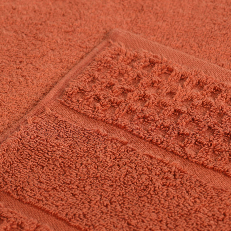  Zero-Twist Cotton Towel Set - Honeycomb Waffle Texture - Quick-Dry, Rust