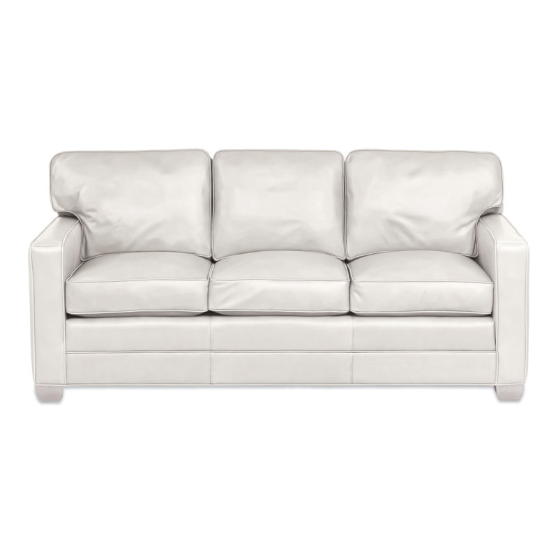 Canapé Hillcrest, Gris colombe, Cuir véritable Regent Chalk