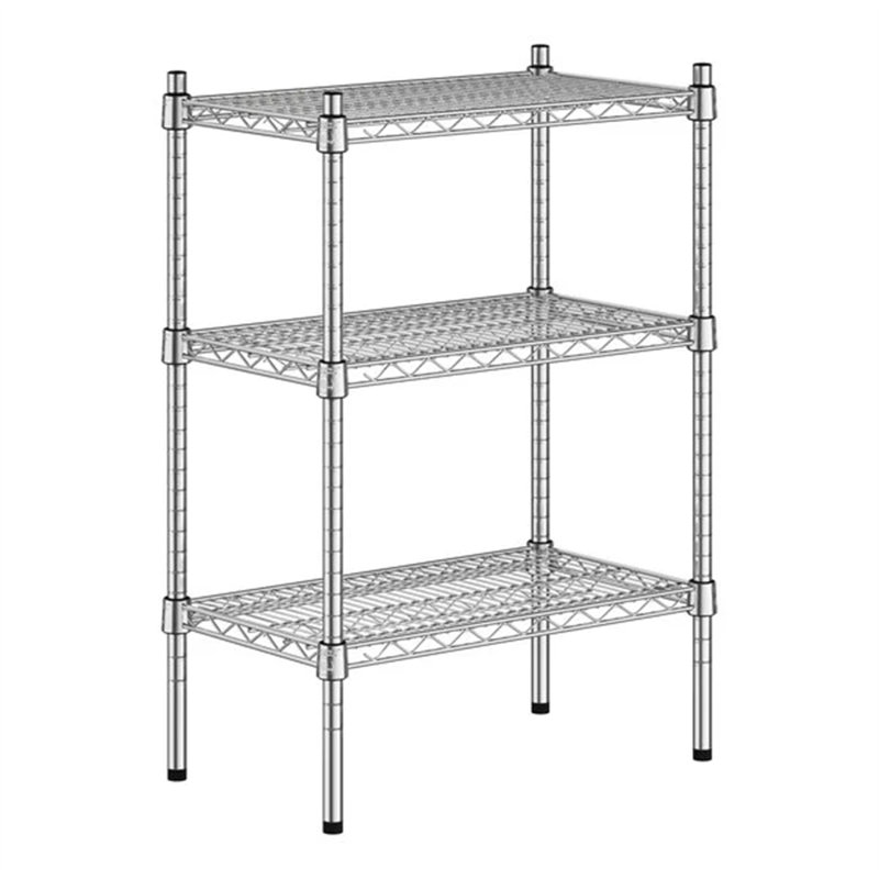 Étagère en métal Nikezah, H 34 po x l 24 po x P 14 po, Chrome