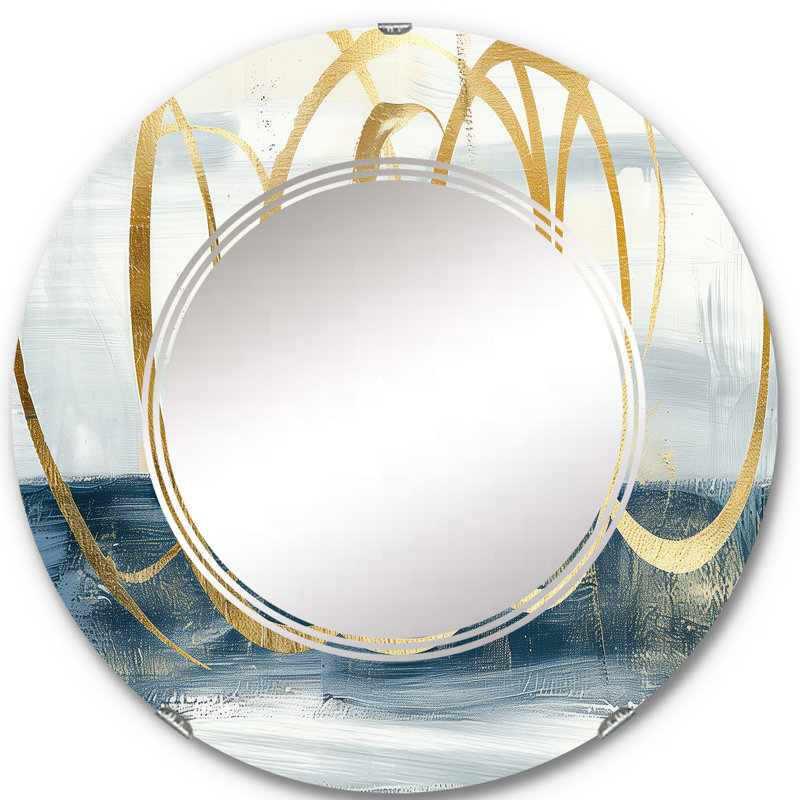 Abstract Geometric Shape Vanity Mirror, 23.6" H x 23.6" W