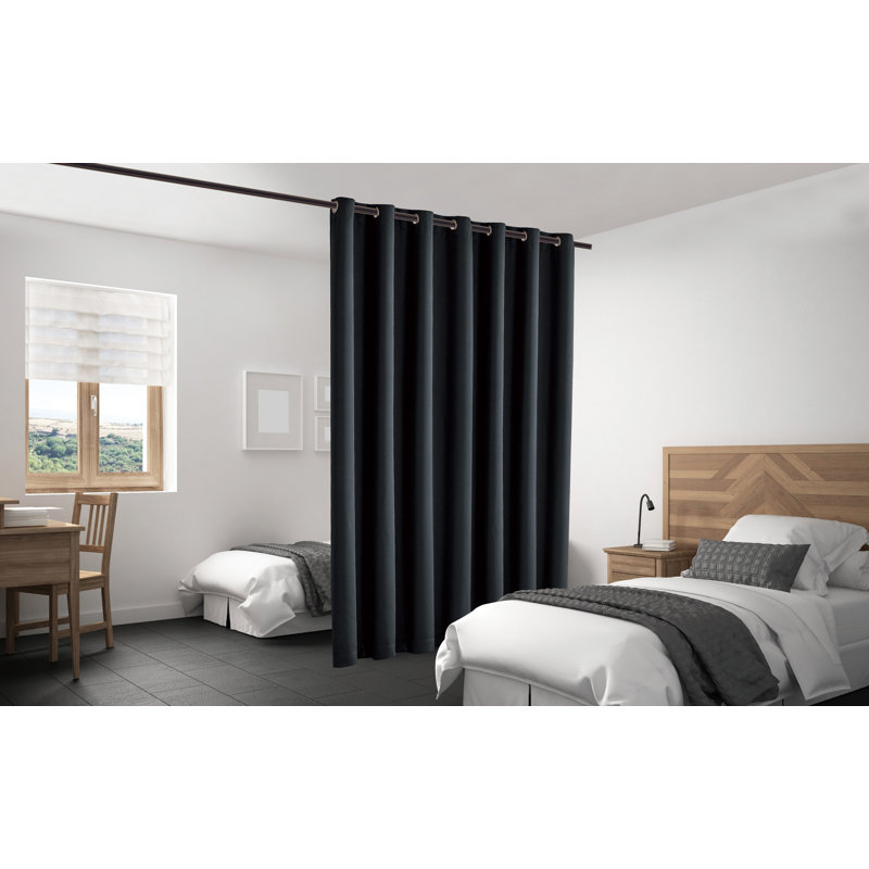 Emillie Blackout Single Curtain Panel, Black, 180" W x 108" L