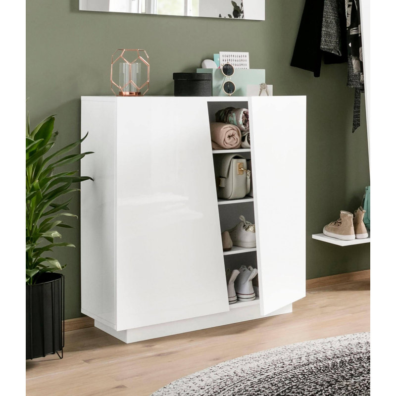 Taki 16 Pair Shoe Storage Cabinet, White