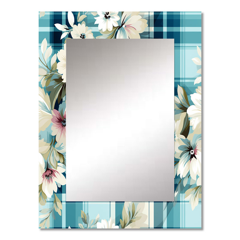 Zavious Coastal Comfort Paisley Pattern - Paisley  Unique Mirror, Paisley Large Wall Mirror, Printed Metal Art, 32" x 24"