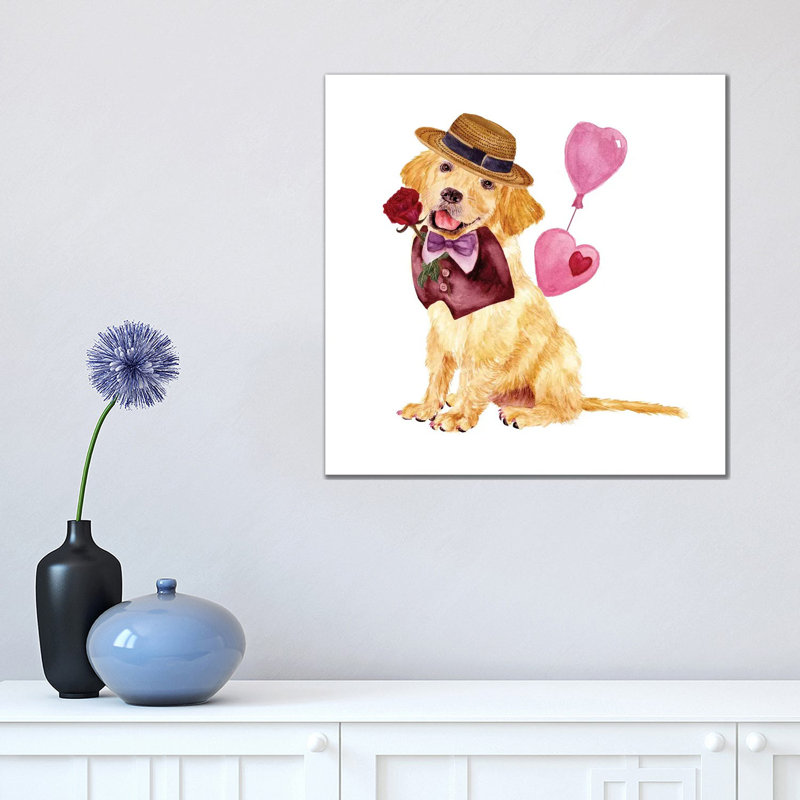 Valentine Puppy V by Melissa Wang - Wrapped Canvas Panoramic Gallery-Wrapped Canvas Giclée
