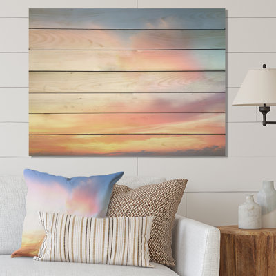 Cotton Candy Skies III - Sky On Wood Print