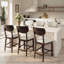 Tabouret de bar rembourré en bois massif-1133555725