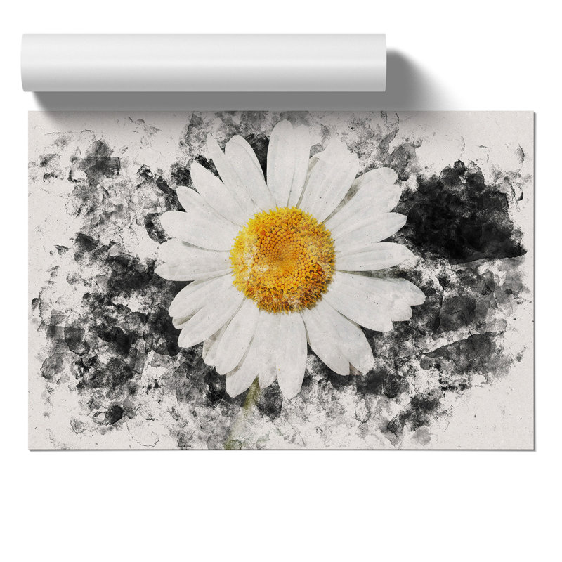 White Daisy Watercolour - Frameless Print, 30cm H x 42cm W x 0.1cm D