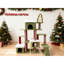 Arbre à chat de Noël de 194 cm de large pour chats d'intérieur, orné d'une étoile dorée et d'une corde à griffer, avec des cabanes fermées et confortables.