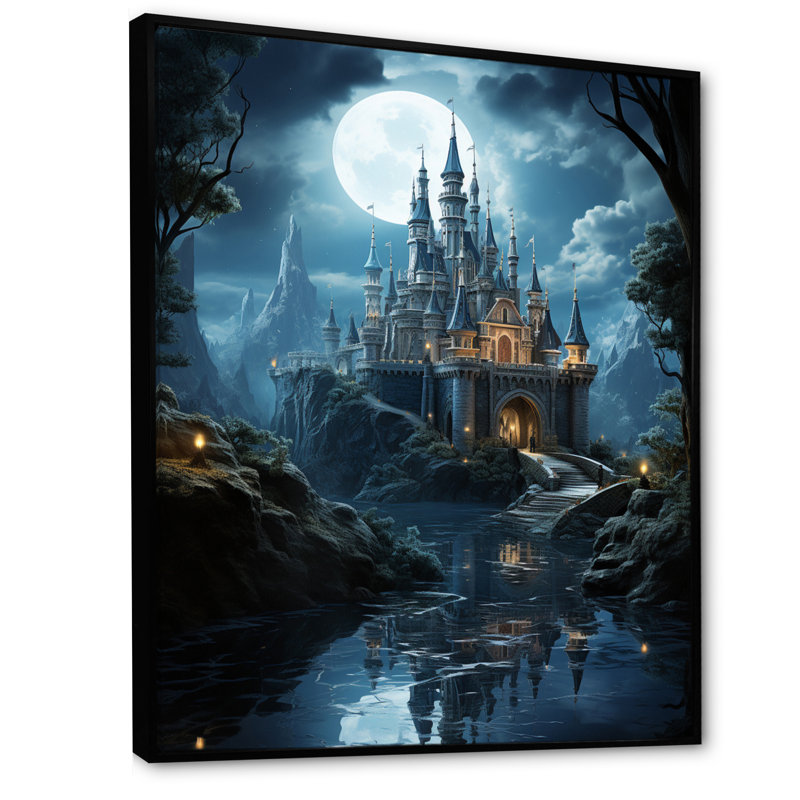 Krell Castles Enchanted Twilight I, reproduction d'art sur toile, Cadre flottant noir, H 20 po x l 12 po x P 1 po