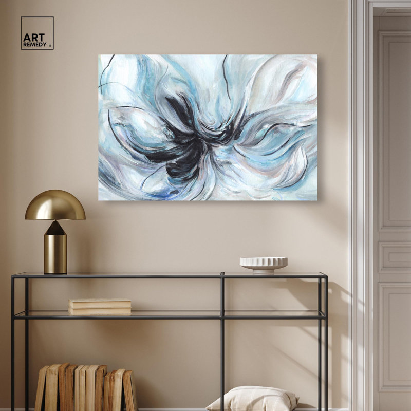 Soft Blues Canvas Modern Abstracts by , Toile tendue avec châssis, H 24 po x l 36 po