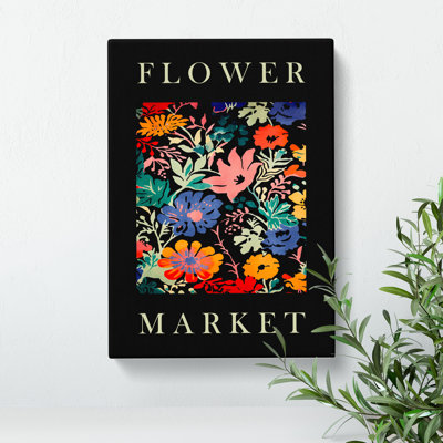 Black Collection Flower Market Exhibition No.3 - Wrapped Canvas
