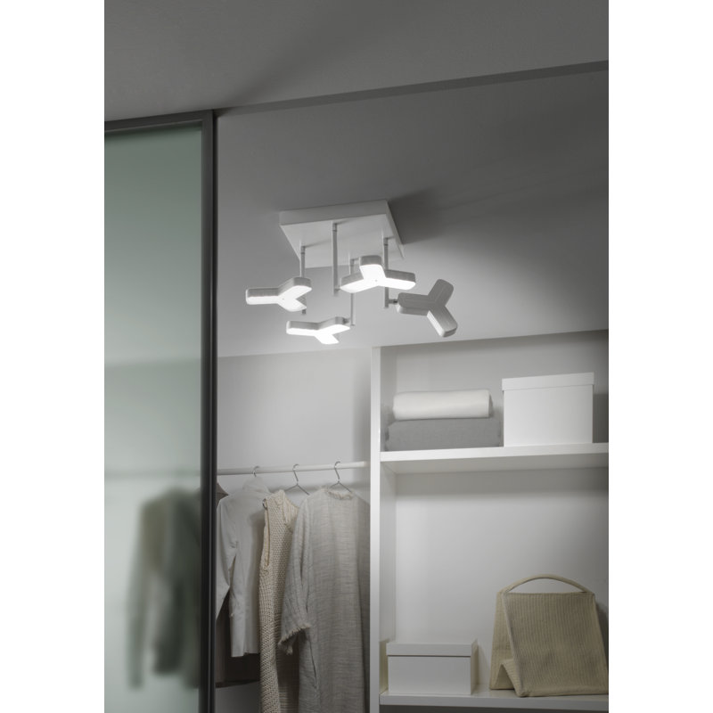 Dayton LED Semi Flush Mount, Lacquered matt white