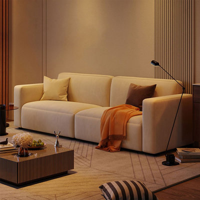 Beige Polyester Modular Sofa cushion Loveseat