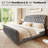 Dulane Queen Size Tufted Upholstered Sleigh Bed, Modern Chenille Platform Bed Frame, No Box Spring Required, gray-622284381