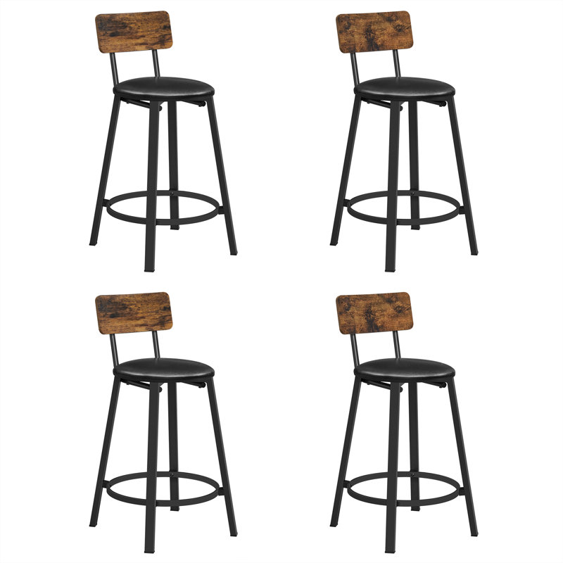 Alfonsa Upholstered Counter Stool with Metal Frame