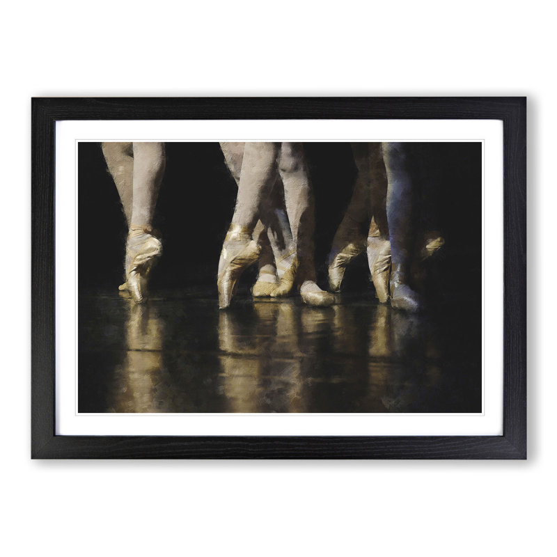 The Ballet Dancers - Picture Frame Graphic Art, 27cm H x 36cm W x 2cm D, Black