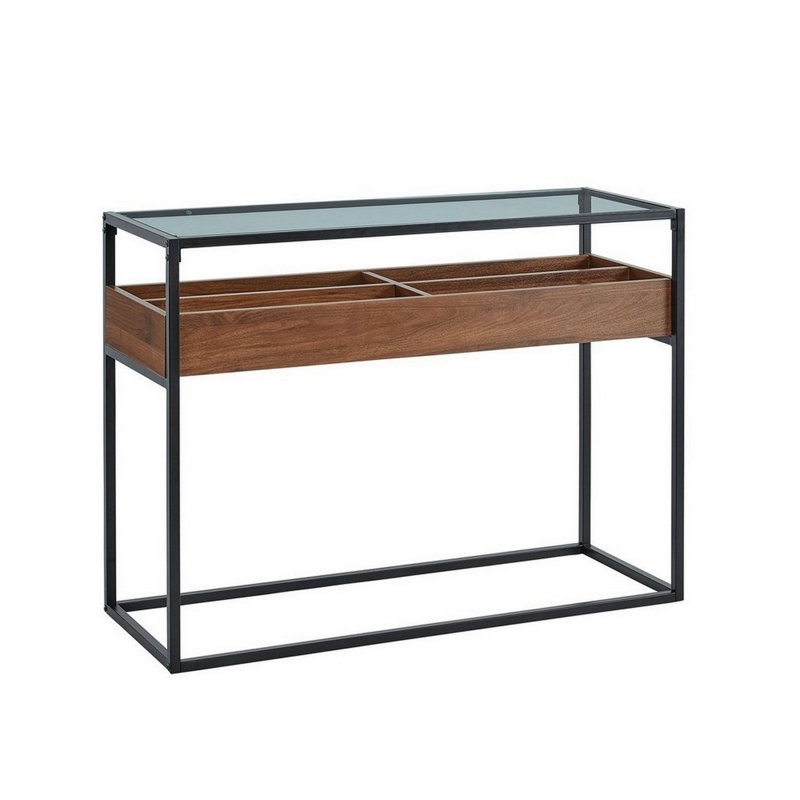 Aris 110cm Glass Top Console Table