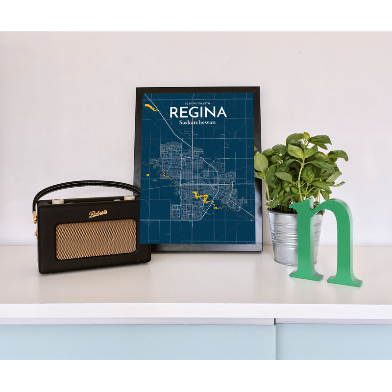 « regina city map », impression, H 24 po x l 18 po