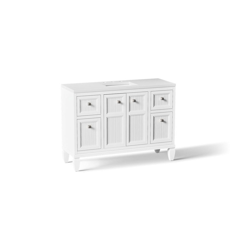 Hearthaven 48-In Bathroom Vanity Set, White