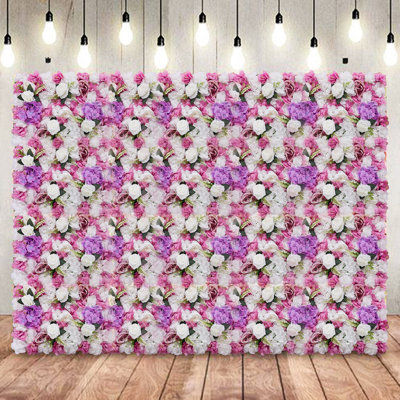 6 panneaux muraux de fleurs 24 po x 16 po fleurs artificielles roses
