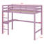 Lit mezzanine haute en bois, avec barrière de sécurité, bureau intégré, échelle-637107385