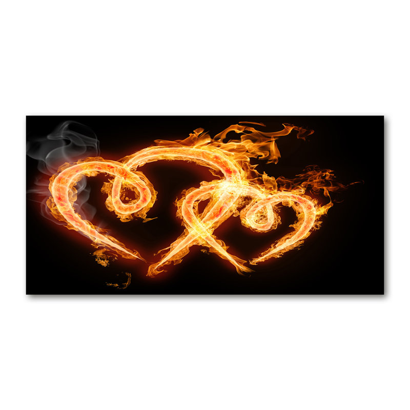 Fiery Hearts - Wrapped Canvas Print