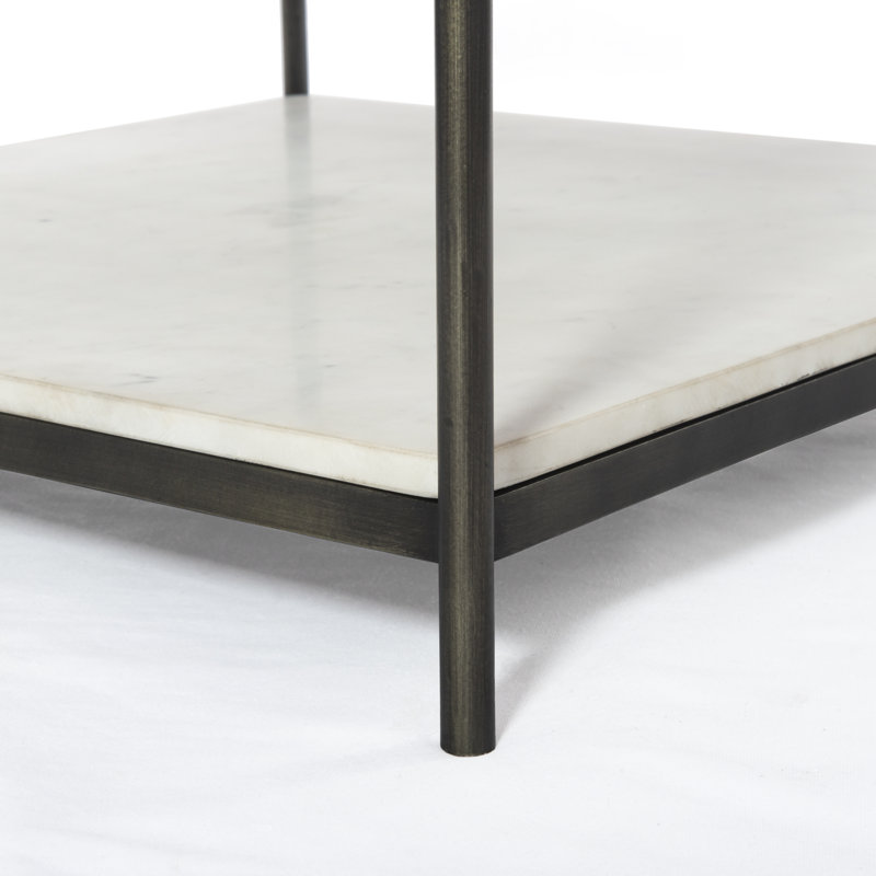 Felix Marble Coffee Table, Hammered Gray