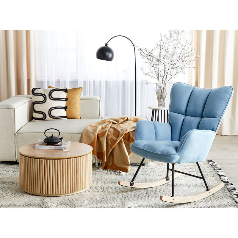 Harpor Upholstered Rocking Chair, Blue