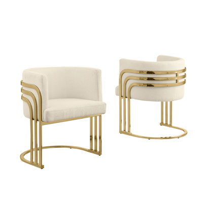 Sled Leg Side Chairs With Teddy Fur Fabric And Chrome Frame