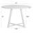 Edo Contemporary Round Dining Table, Trestle Base, White Finish